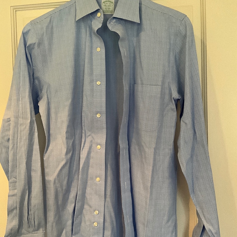 Brooks Brothers Men’s Supima Cotton Blue Dress Shirt 14 1/2 x 33
